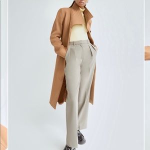 Babaton Belted wrap wool and cashmere coat.